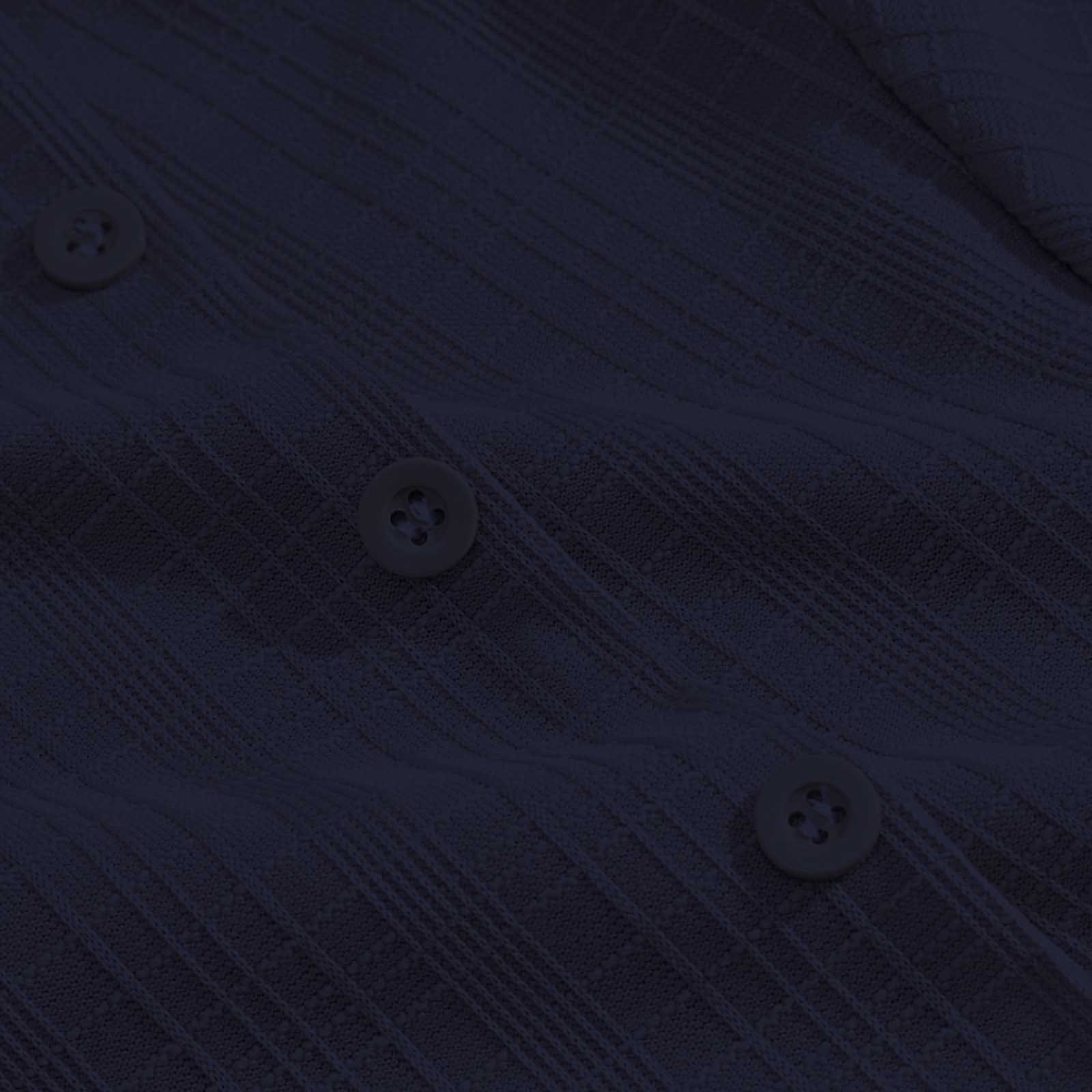 thumbnail image 4 of Camisa de manga corta con solapa y cremallera de color liso para hombre - Poliéster, ligera, informal/deportiva/para actividades al aire libre (S-XXXL), 4 of 8
